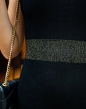 Eleni Midi Metallic Knit Dress - Royal Black