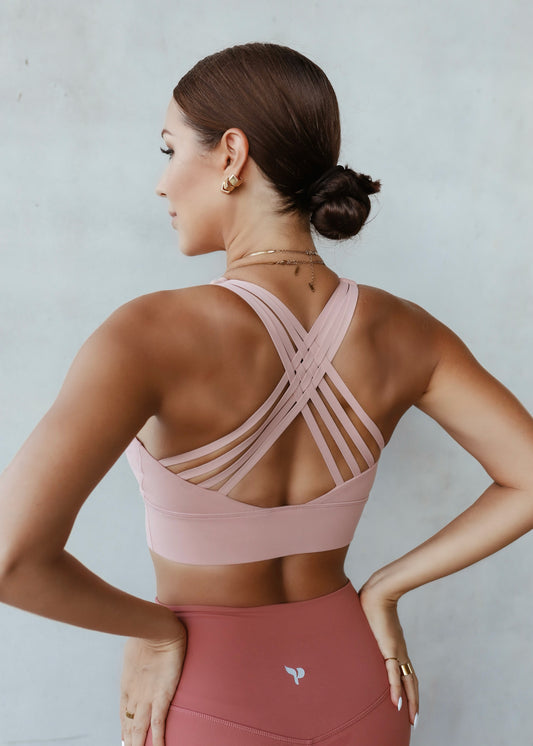 Ultra Soft Brush Bra Top Strappy Back - Pastel Pink – PEGASI
