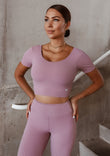 Sports Crop Top with strappy back - Marshmallow