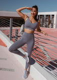 Ultra Soft Brush Sports Bra Top - Grey
