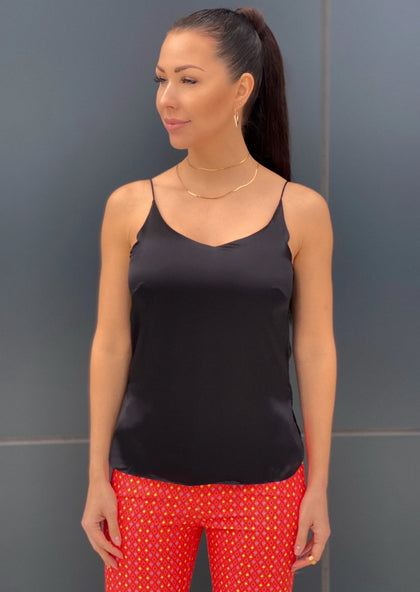 Black Silk Luxe Tank Top - PEGASI