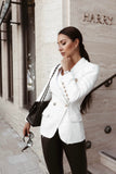 Tweed Long Ivory White Blazer