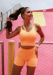 Seamless Top & Shorts Set - Bright Orange