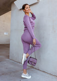 Women's lavender knitwear set – perfect for lounging or stepping out in elegant, breathable comfort.