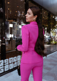 celebrity-inspired pink berry pantsuit trend best pink pantsuit for business and casual styling